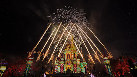Show de fogos no Natal do Magic Kingdom da Disney Orlando