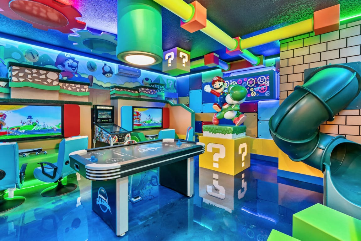 Sala de jogos temática de Super Mario
