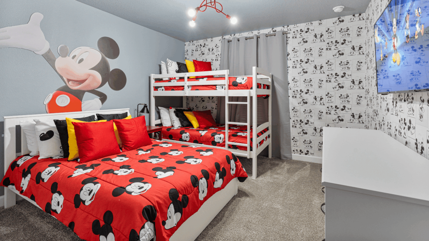 Quarto Mickey em casa no condomínio Storey Lake em Orlando