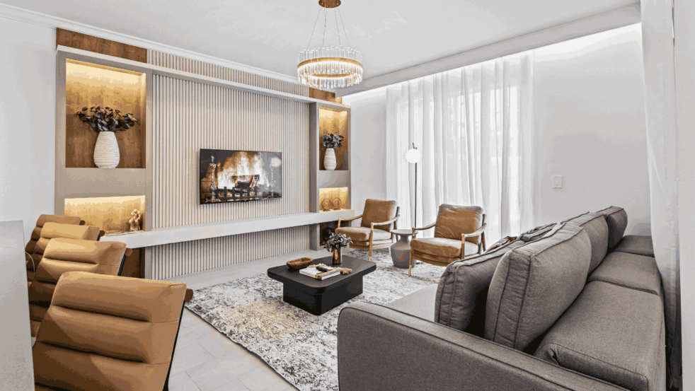 Sala em casa de 4 quartos em Storey Lake